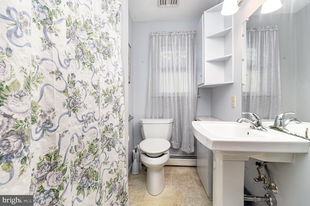 243 Park Ave, Mount Joy, PA 17552 - bathroom featuring a baseboard heating unit and toilet