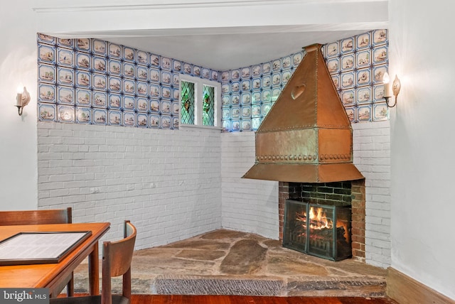 8515 Seminole St, Philadelphia, PA 19118 - detailed view of a fireplace and brick wall