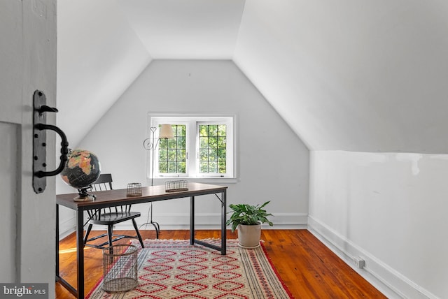 8515 Seminole St, Philadelphia, PA 19118 - home office featuring wood finished floors and vaulted ceiling