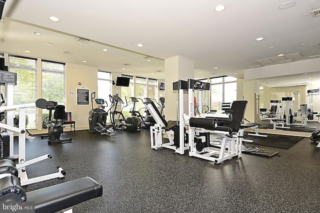 9486 Virginia Center Blvd Unit 316, Vienna, VA 22181 - workout area featuring plenty of natural light and recessed lighting