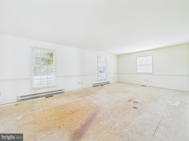 423 W Market St, Georgetown, DE 19947 - empty room with a baseboard heating unit and plenty of natural light