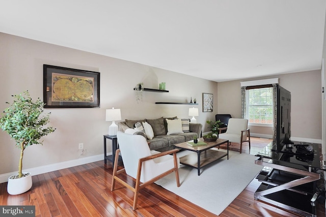 6034 Burnside Landing Dr, Burke, VA 22015 - living room with wood finished floors and baseboards