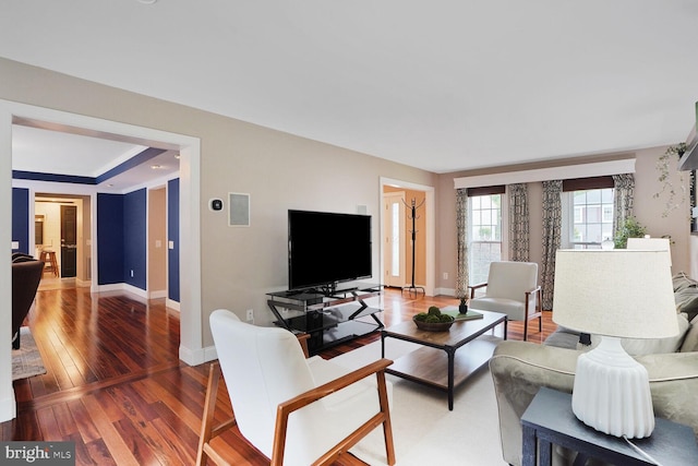 6034 Burnside Landing Dr, Burke, VA 22015 - living room with wood finished floors and baseboards