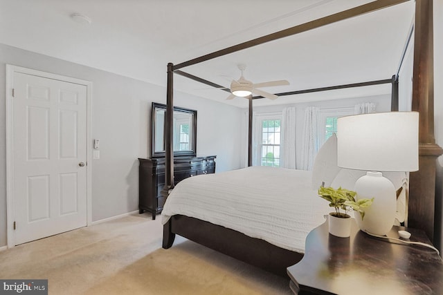 6034 Burnside Landing Dr, Burke, VA 22015 - bedroom with carpet floors, baseboards, and a ceiling fan