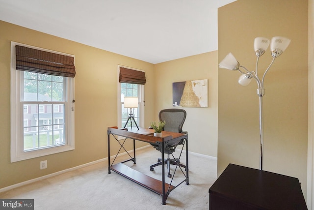 6034 Burnside Landing Dr, Burke, VA 22015 - office area featuring healthy amount of natural light, baseboards, and light colored carpet