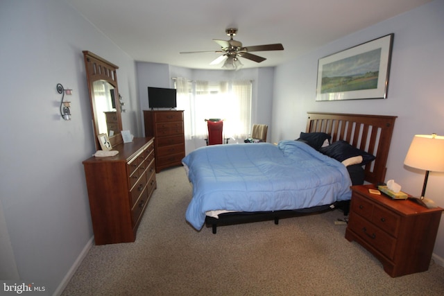 29 Huber Ct, Hightstown, NJ 08520 - bedroom with light carpet, ceiling fan, and baseboards