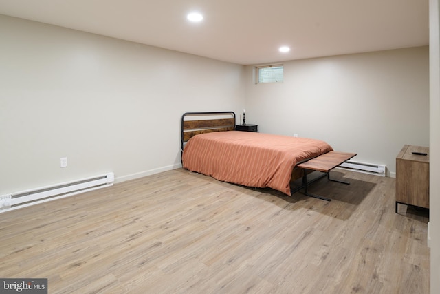 1581 W Branch Rd, State College, PA 16801 - bedroom with a baseboard radiator, wood finished floors, recessed lighting, and baseboards