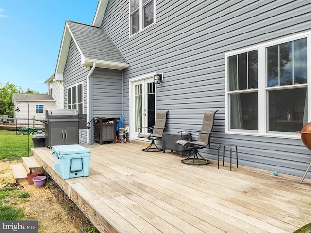 215 S Virginia St, Strasburg, VA 22657 - wooden deck featuring grilling area