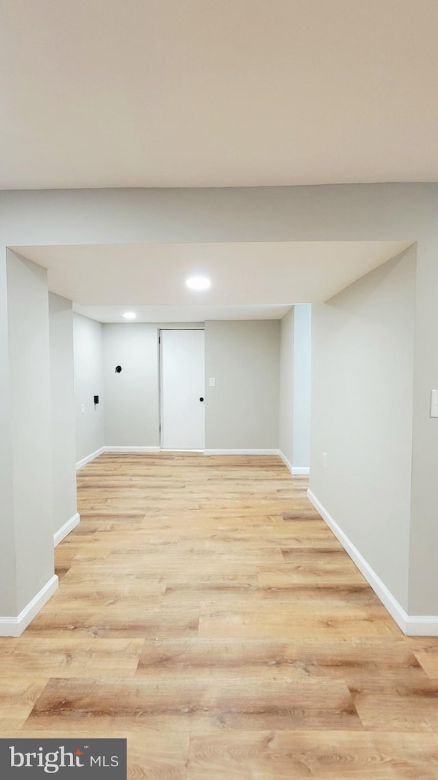 139 Wilmington Pl SE, Washington, DC 20032 - finished basement featuring baseboards, light wood-style flooring, and recessed lighting