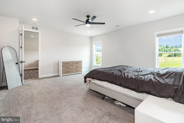 220 Moorefield St, Mechanicsburg, PA 17055 - carpeted bedroom featuring multiple windows, recessed lighting, a ceiling fan, and baseboards