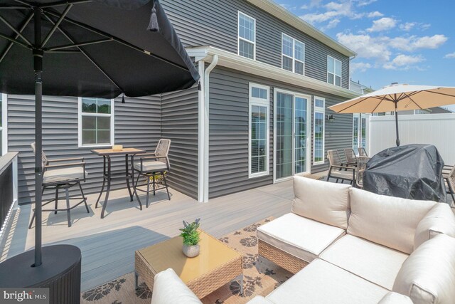 220 Moorefield St, Mechanicsburg, PA 17055 - deck with an outdoor hangout area, area for grilling, and outdoor dining space
