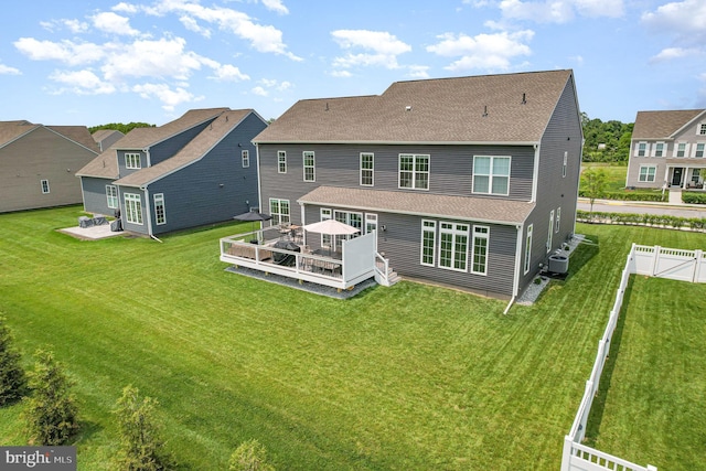 220 Moorefield St, Mechanicsburg, PA 17055 - back of house featuring a deck, a shingled roof, a residential view, and central air condition unit