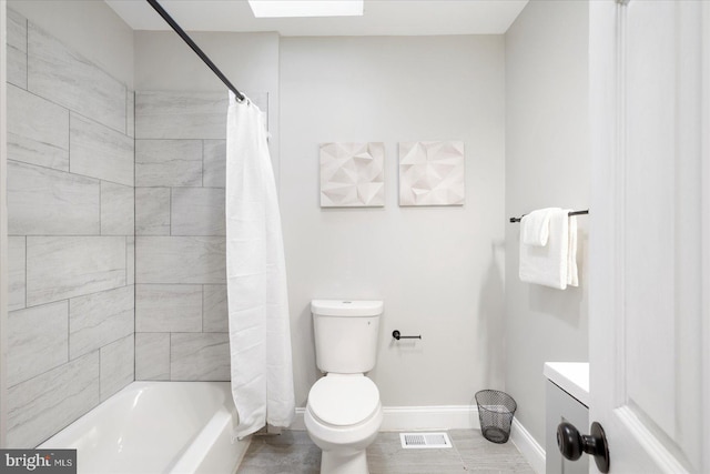 1202 Dukeland St, Baltimore, MD 21216 - full bath with baseboards, toilet, shower / tub combo with curtain, and vanity