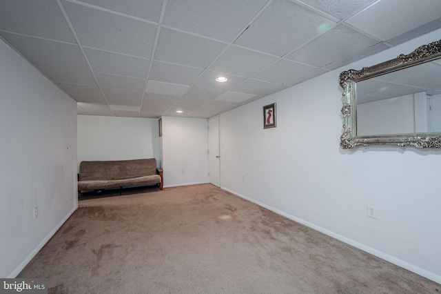 15 Darien Ct, New Castle, DE 19720 - unfurnished room featuring a paneled ceiling, carpet floors, recessed lighting, and baseboards