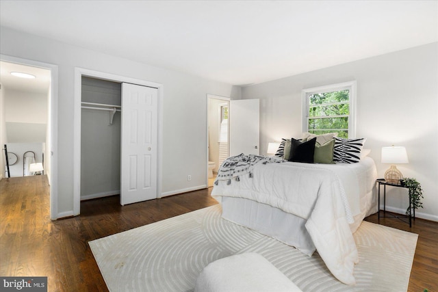 8511 Valleyfield Rd, Lutherville Timonium, MD 21093 - bedroom featuring a closet, baseboards, and wood finished floors