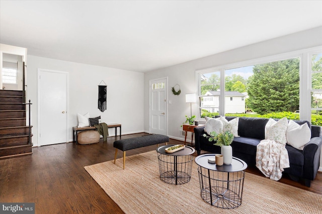 8511 Valleyfield Rd, Lutherville Timonium, MD 21093 - living area with wood finished floors and stairs