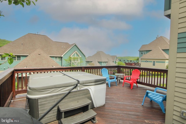 1278 Deep Creek Dr Unit B3, Mc Henry, MD 21541 - wooden terrace with a hot tub and a residential view