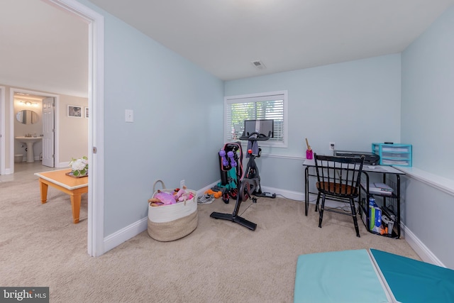 734 Shields, West Deptford, NJ 08096 - game room with carpet floors, a sink, and baseboards