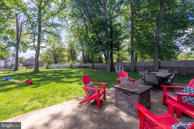 734 Shields, West Deptford, NJ 08096 - view of patio / terrace featuring a fire pit and outdoor dining area