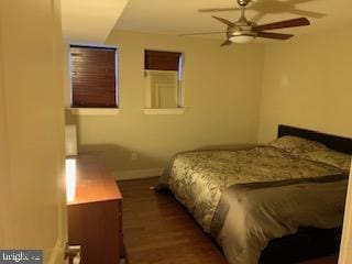 2656 15th St NW Unit C4, Washington, DC 20009 - bedroom with baseboards, wood finished floors, and ceiling fan