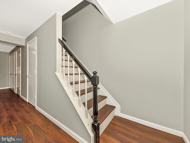 1851 Dulaney Ct, Frederick, MD 21702 - staircase with wood finished floors and baseboards