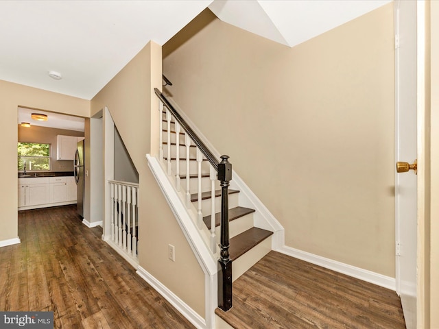 1851 Dulaney Ct, Frederick, MD 21702 - stairway featuring wood finished floors and baseboards
