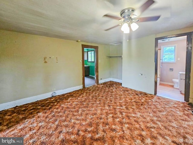 197 Coates Way, Fayette City, PA 15438 - spare room with ceiling fan, carpet floors, and baseboards