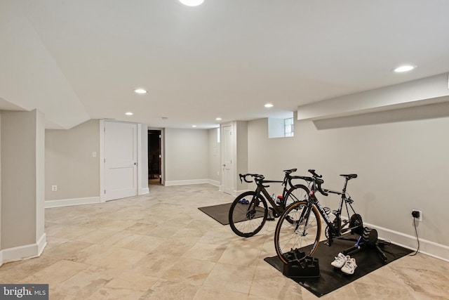 4405 Underwood Rd, Baltimore, MD 21218 - exercise room with recessed lighting and baseboards