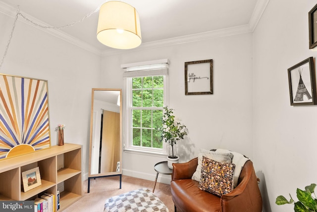 2455 Alsop Ct, Reston, VA 20191 - sitting room with carpet floors, crown molding, and baseboards
