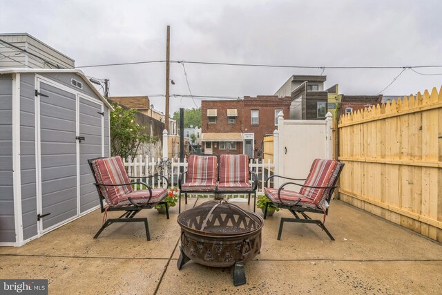 2609 E Monmouth St, Philadelphia, PA 19134 - view of patio / terrace with a fire pit