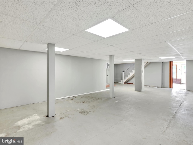 9 S Stanton St, Schuylkill Haven, PA 17972 - below grade area with stairs and a paneled ceiling