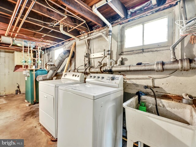 9 S Stanton St, Schuylkill Haven, PA 17972 - washroom featuring washer and dryer and water heater