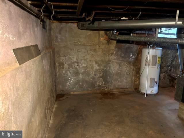 744 Cherry St, Camden, NJ 08103 - unfinished basement with electric water heater