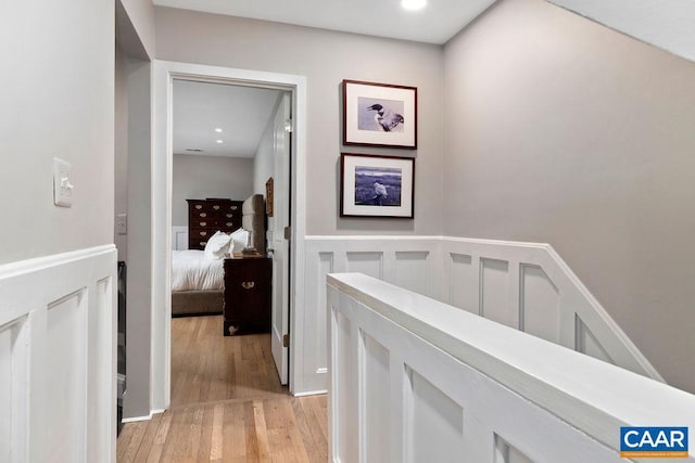 15 Trillium Close, Wintergreen Resort, VA 22967 - hall featuring light wood-style flooring, wainscoting, and recessed lighting