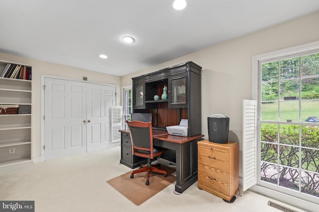 10200 Souza Ln, Manassas, VA 20111 - home office with light carpet and recessed lighting
