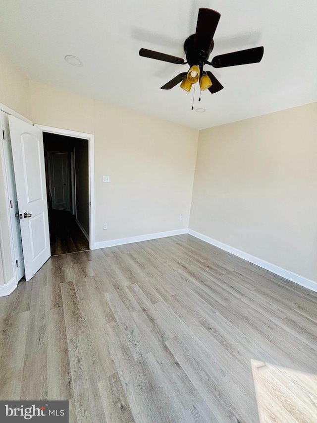 805 W Bristol St, Philadelphia, PA 19140 - spare room with wood finished floors, a ceiling fan, and baseboards