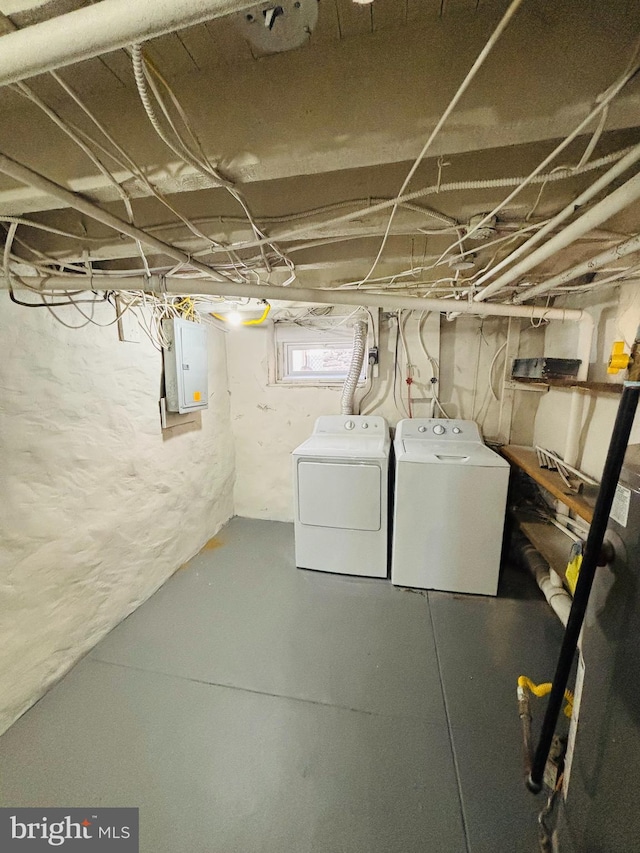 805 W Bristol St, Philadelphia, PA 19140 - basement featuring washer and dryer and electric panel