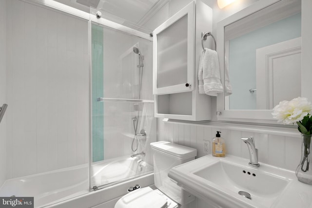 1937 38th St NW, Washington, DC 20007 - full bath with a sink and shower / bath combination with glass door