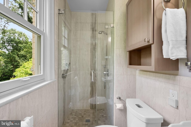 1937 38th St NW, Washington, DC 20007 - full bathroom with a shower stall and tile walls
