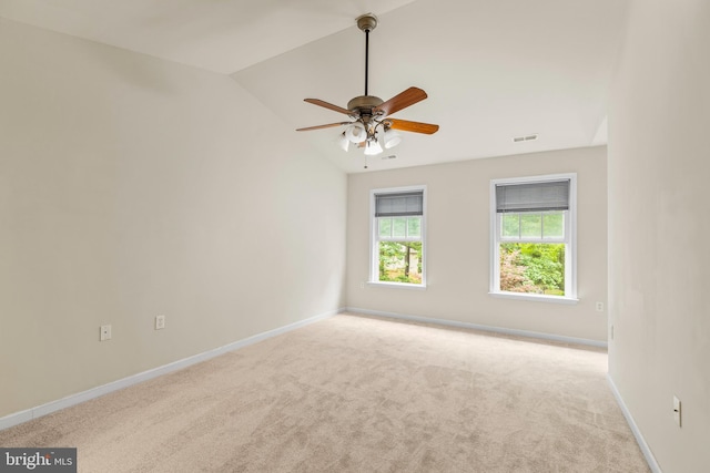 22 Berry Ln, Harpers Ferry, WV 25425 - carpeted empty room with baseboards, ceiling fan, and vaulted ceiling