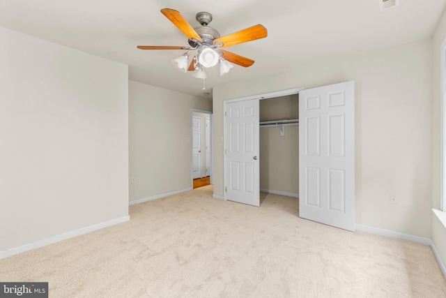 22 Berry Ln, Harpers Ferry, WV 25425 - unfurnished bedroom featuring carpet floors, baseboards, a closet, and ceiling fan