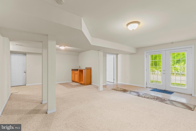 22 Berry Ln, Harpers Ferry, WV 25425 - below grade area featuring carpet floors, baseboards, and french doors