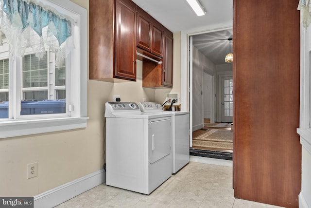 15 E Grant St, Woodstown, NJ 08098 - washroom with cabinet space, washing machine and dryer, and baseboards