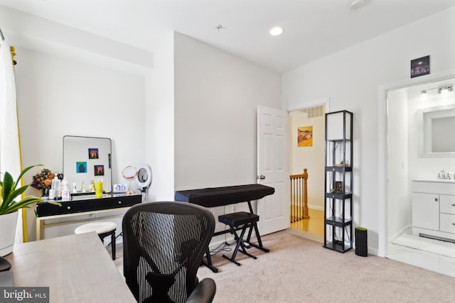 5310 B St SE, Washington, DC 20019 - carpeted home office featuring a sink and recessed lighting