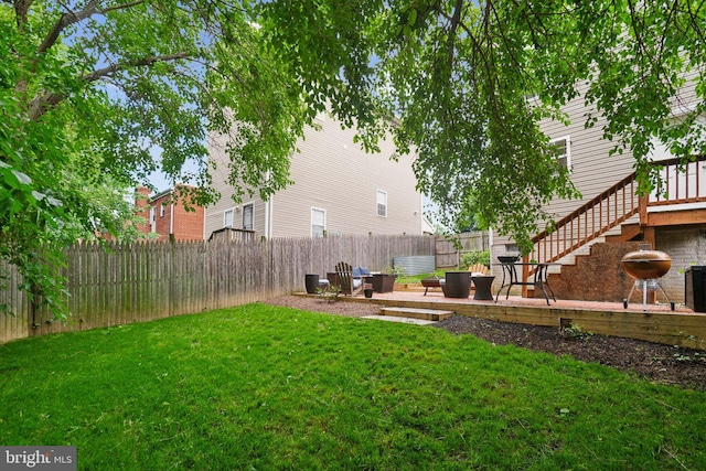 5310 B St SE, Washington, DC 20019 - view of yard featuring a patio and stairway