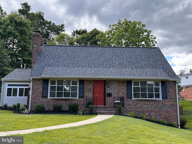 5420 Eastbourne Dr, Springfield, VA 22151 - view of front of home featuring a chimney, roof with shingles, and brick siding