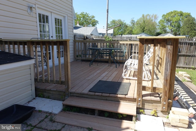 413 Dominion Rd, Chester, MD 21619 - wooden deck with outdoor dining area