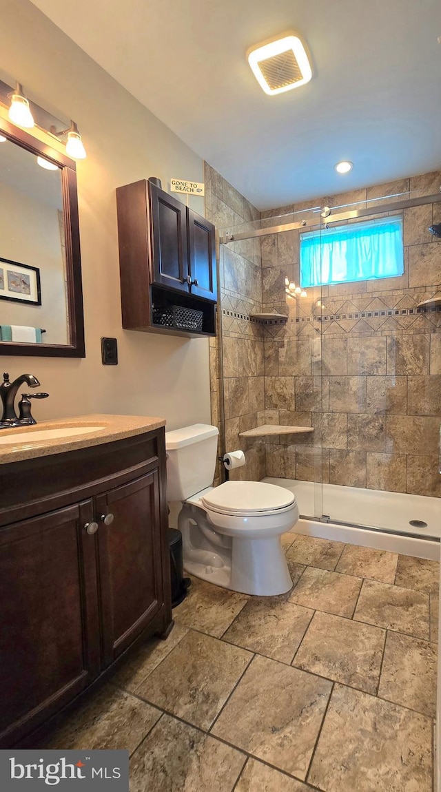 336 Bar Harbor Rd, Pasadena, MD 21122 - full bath featuring toilet, vanity, and a shower stall