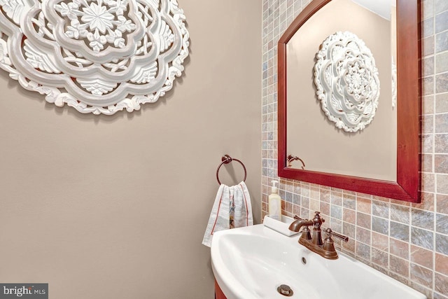 199 Applegate, Hamilton, NJ 08690 - bathroom featuring a sink and decorative backsplash