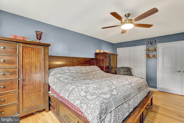 199 Applegate, Hamilton, NJ 08690 - bedroom with light wood-type flooring and a ceiling fan